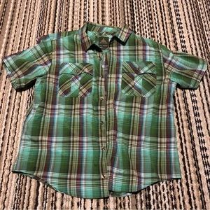 Men's Green Plaid Shirt L